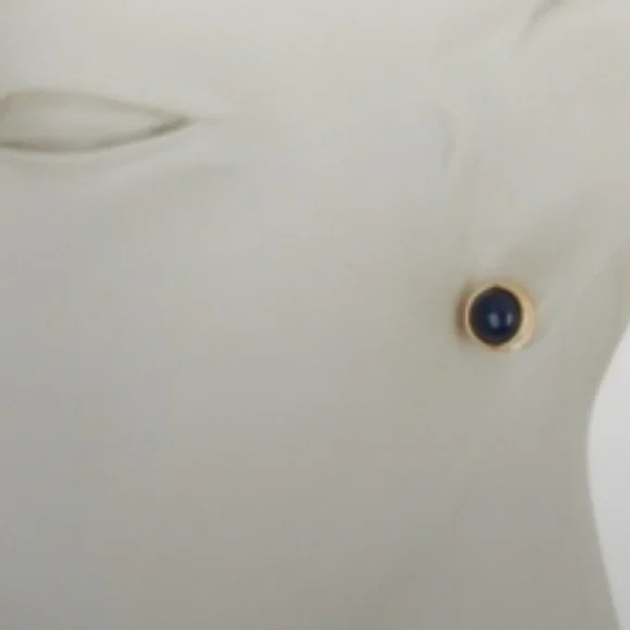 👑💕NEW! NWT Trina Turk Navy Gold Stud Earrings💕👑 - Picture 4 of 8